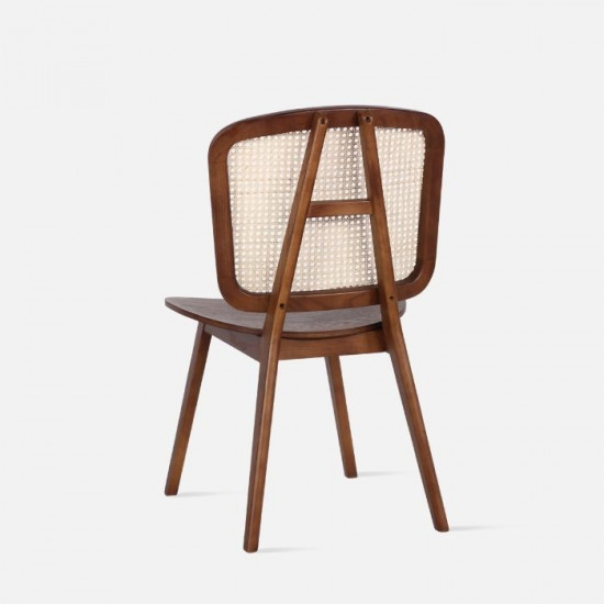 brown cane dining chair