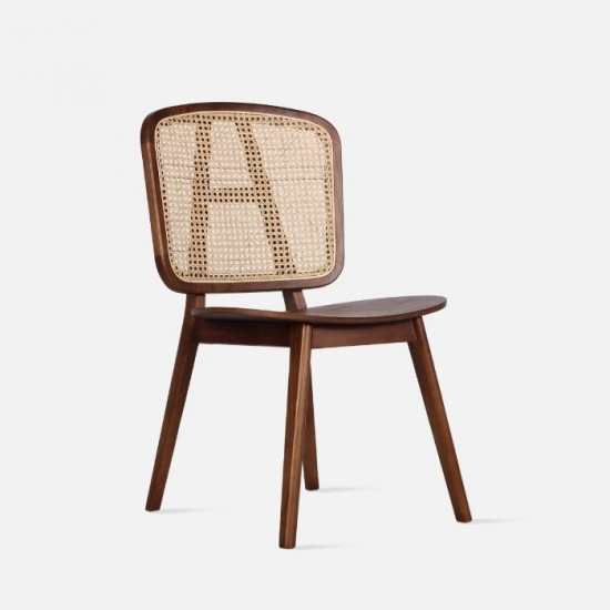 brown cane dining chair